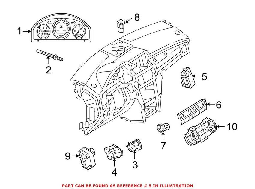 Mercedes Hazard Warning Switch 20487039589107